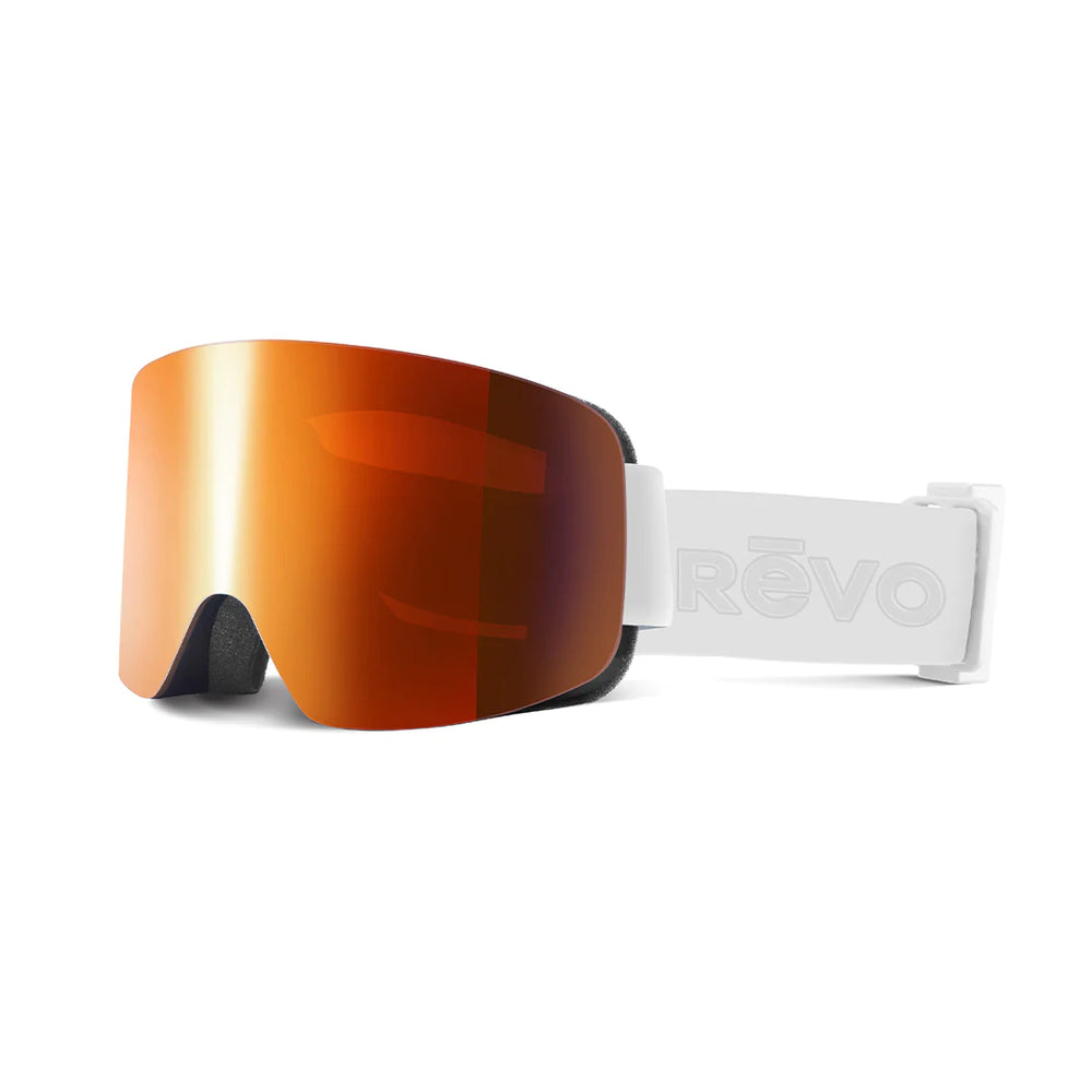 Revo Solstice Bode No. 9 Matte White Solar Orange Snow Goggles