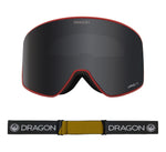 Unisex Dragon PXV2 Block Red Lumalens Dark Smoke Ionized + Lumalens Rose Lens Goggles