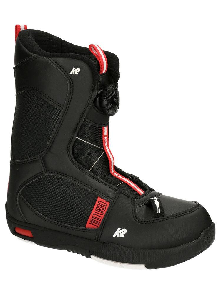 Junior K2 Mini Turbo Black Red Snowboard Boots