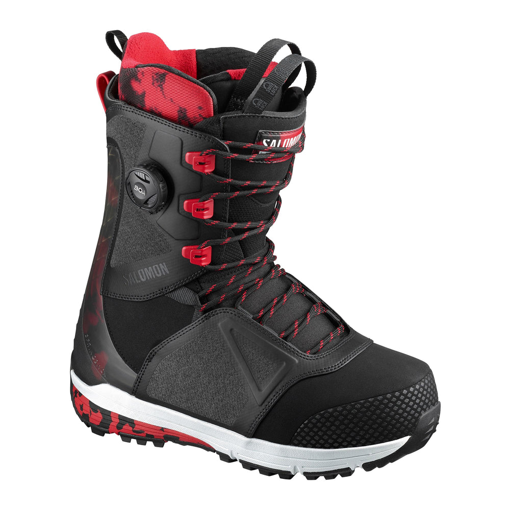 Men's Salomon LO-FI Snowboard Boots - Black/Tango Red/Beluga